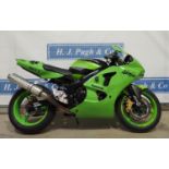 Kawasaki ZX6R motorcycle. 2001. Out of a collection. Ran before stored. Reg. Y292 HWG. V5