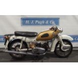 Ariel Arrow motorcycle. 250cc. 1961. Reg. NVS 274. V5