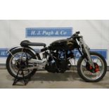 Vincent Rapid motorcycle project. Believed 1950. This is an unfinished project being sold from a