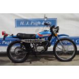 Suzuki TS185 Sierra motorcycle. 1972. 185cc. US import. Frame No. TS185-62554. Engine No. TS185-