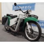 Velocette LE motorcycle. 149cc. 1950. Reg. 565 XUY. Part of V5