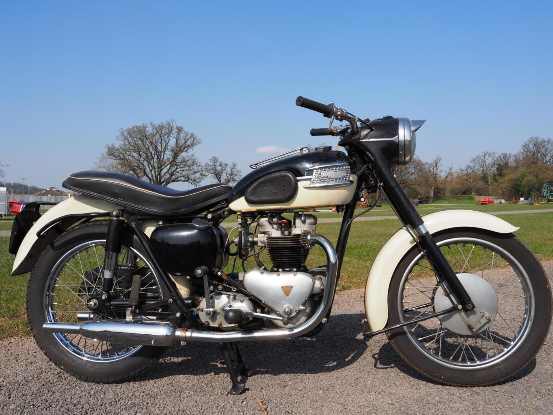 Triumph Tiger 110 motorcycle. 1958. Reg. UYT 950. Frame no. 015200. Engine no. 015200. This bike has