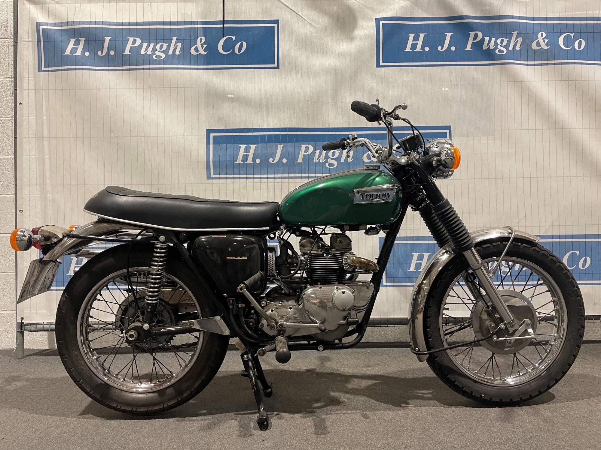 Triumph T100C motorcycle. 1969. Full working order. Originally exported to Johnson Motors,