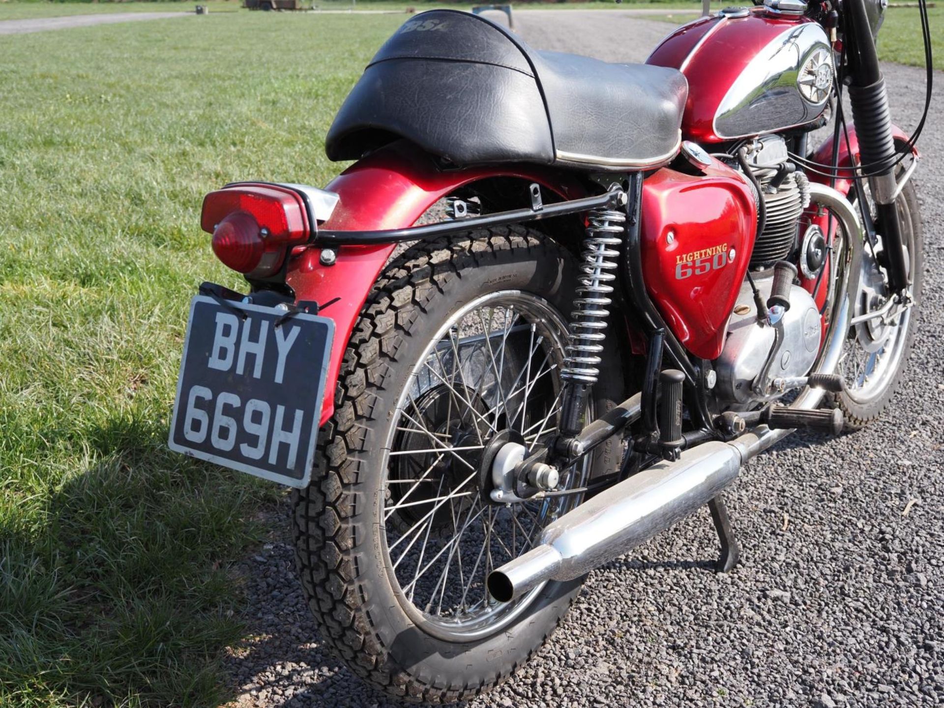 BSA 650 Lightning motorcycle. 1970 c/w BSA dating certificate and matching numbers. Reg. BHY 669H. - Image 4 of 10