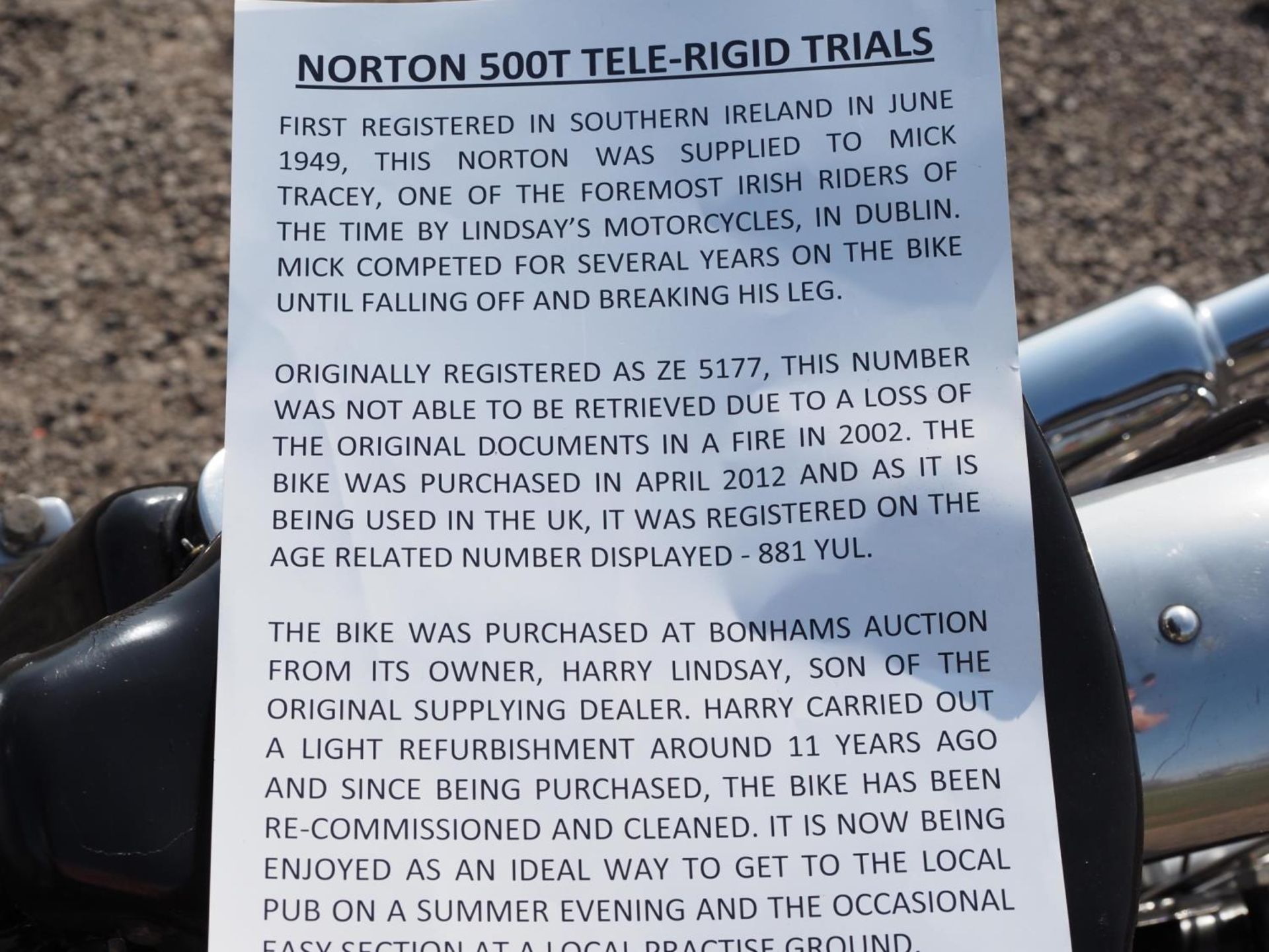 Norton 500T Tele Rigid trials motorcycle. 1950. 490cc. Frame no. 30023 This bike featured in classic - Image 19 of 20