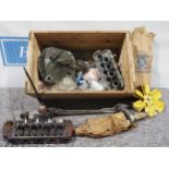 Mini crankshaft part No. 8G2733, Mini cylinder head and assorted other Mini engine parts