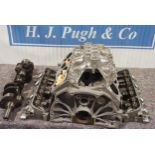 Believed TVR V8 engine block, heads, crankshaft and Land Rover V8 manifold