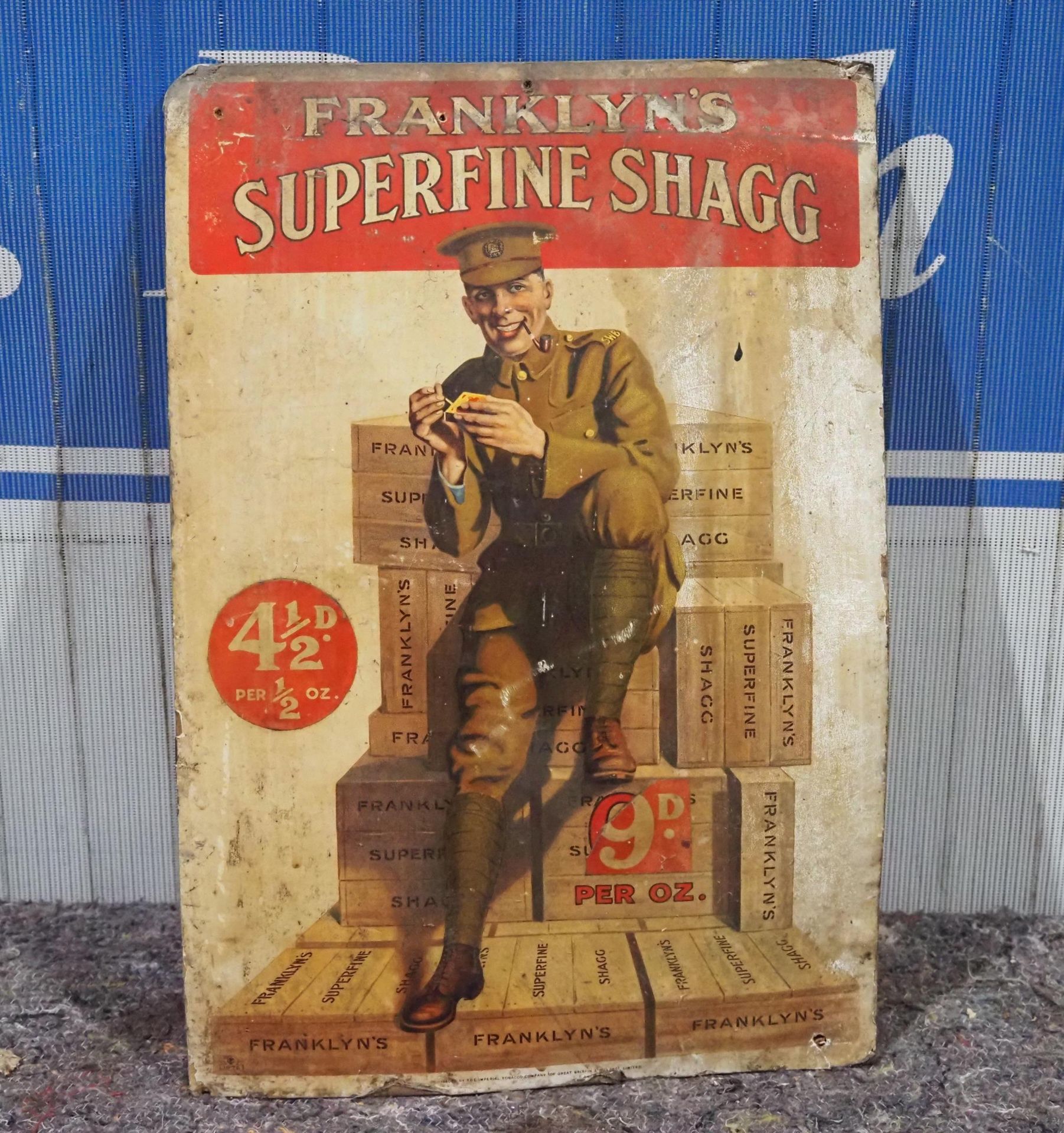 Franklin's Superfine Shag advertising showcard