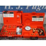 Snap-on MT3360 import fuel injection adapter set and Snap-on MT337A fuel injection pressure gauge