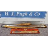 Moor & Wright heavy duty engineers straight edge and small wooden straight edge