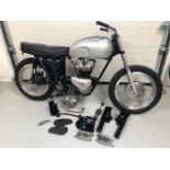 Triumph T110 project, 1960. Engine has been rebuilt and balanced. Repainted with new wheels. Comes