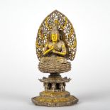 Buddha im Meditationssitz auf einem Lotossockel, China 19/20. Jh.