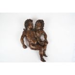 2-figurige Skulptur eines Puttenpaares, um 1680