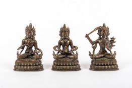 Drei Buddhafiguren. Sinotibetisch