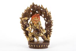 Tanzender Mahakala  vor Flammenaureole