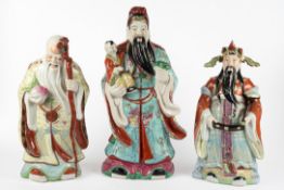 Porzellanfiguren- Set "Die drei Glücksgötter",Fu Lu Shou