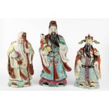 Porzellanfiguren- Set "Die drei Glücksgötter",Fu Lu Shou