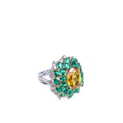 Smaragd-Saphir-Ring