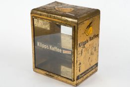 Werbung Klipp's Kaffee  Vitrine