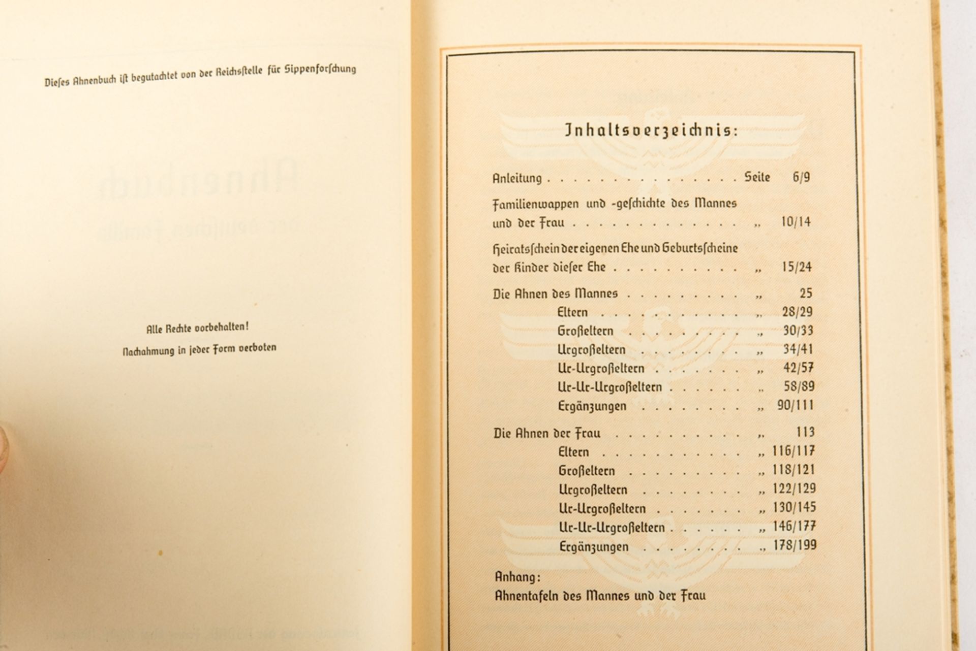 Drittes Reich Ahnenbuch der deutschen Familie  - Bild 4 aus 5