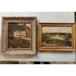 Pair of Antique Countryside Oils, one signed 'May'