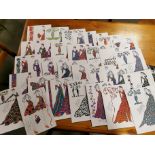 Set of 30 Original Laura Ashley A4 R Jennings Drawings