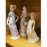 Set of Three Lladro/Nao Lady Figures (all with A/F's)