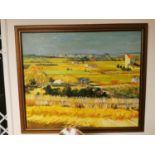 Van Gogh Style Oil of a Cornfield Scene