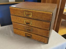 Vintage Four-Drawer Craftsman/Apprentice Chest (approx 15"" x 12"" x 12"")