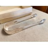 Antique George III Silver Sugar Tongs - weight 34g