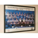 Framed & Signed Manchester United 1995 Team Photo inc David Beckham, Giggs, Cantona etc