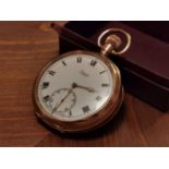 1920's Limit Swiss 10ct Gold Plated Pocketwatch w/Dennison Moon Case