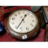 Smiths 8-day Wall-Clock, with opening glass + wood surround - VGC for age