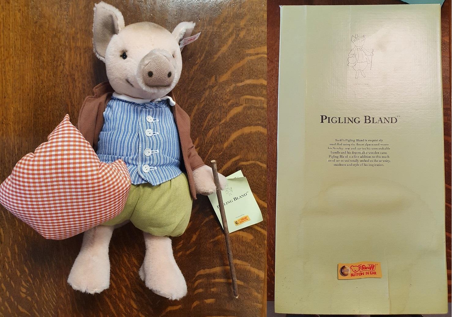 Steiff Beatrix Potter 'Pigling Bland' Soft Toy Figure (H33cm; issue 00845 - incl original presenta