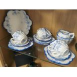 Early Late 1920's Royal Grafton Dainty Blue & White Tea Service