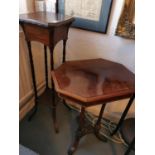Pair of Late Victorian Plant Stands/Console Tables - one at 97h and he other 70h