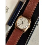1950's Record Swiss Gold Watch w/Leather Strap