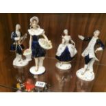 Quartet of Royal Dux Classical Figurines