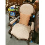 Well Upholstered Edwardian Nursing Chair - 93cm high by 67w by 93d