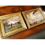 Pair of 1944 Cambridge Area Oils by Meredith Watling