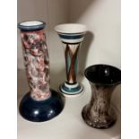 Collection of Three Vases inc Jersey & Ewenny Pottery Examples
