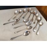 Set of 14 Hallmarked Silver Spoons - total weight 221g