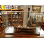 Glass Cased Model of the Cutty Sark Sailing Ship - 49cm h x77l x 25w