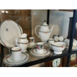 26pc Royal Doulton Orchard Hill Floral Coffee Set (pot A/F)