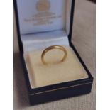 Boxed 22ct Gold Wedding Band Ring - size L, 4.5g