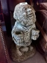 Rustic Stone Gnome Outdoor Figure (approx 20"" in height)