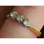 18ct Gold & Three-Stone Diamond Ring