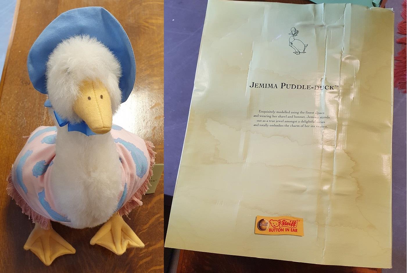 Steiff Beatrix Potter 'Jemima Puddle-Duck' Soft Toy Figure (H38cm; issue 00968 - incl original pre