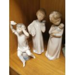 Trio of Lladro Nighttime Girl & Boy Figures