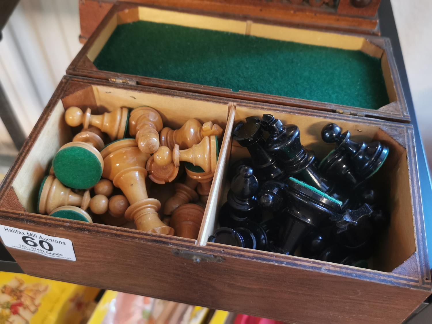 Vintage Wooden Chess Set w/box